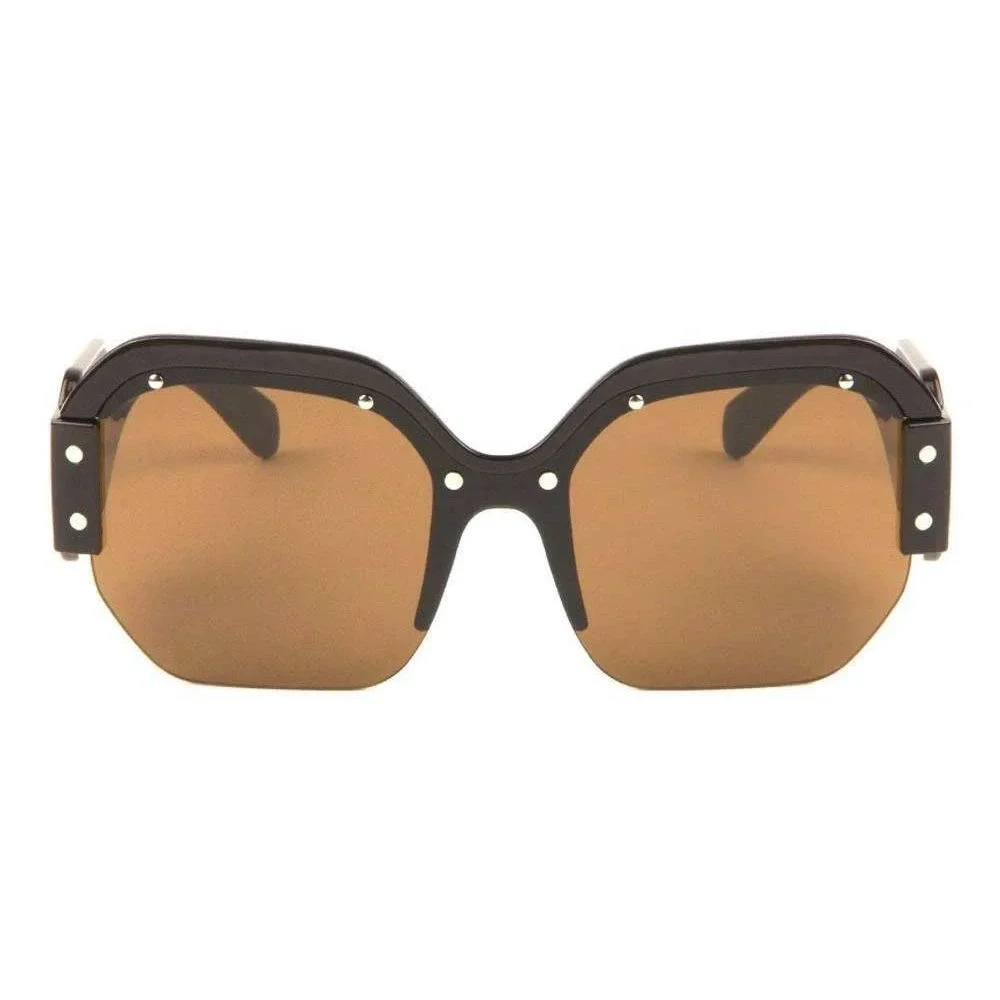 Oversized Sunglasses Fashion‎ Rimless Studded Accents Designer Shades